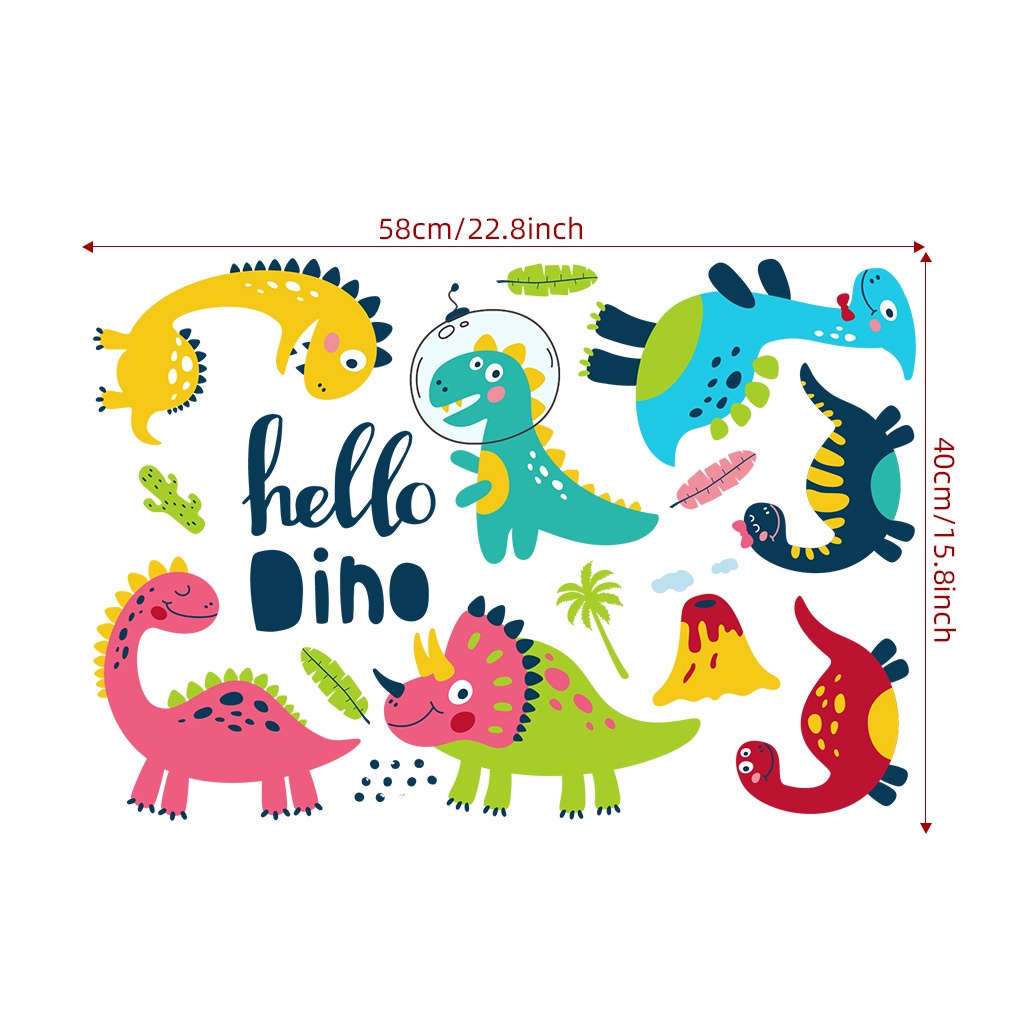 Miếng dán tường cho bé Khủng long Hello Dino mẫu số 2 - AmyShop
