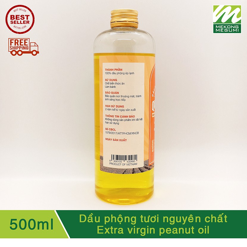 Dầu phộng tươi nguyên chất ép lạnh  _ 500ml