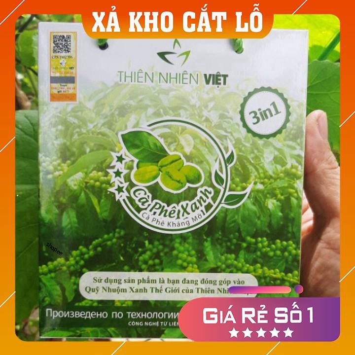 Cafe xanh ❣️ FREESHIP ❣️ kháng mỡ thiên nhiên việt 10 gói, Cafe giảm cân giá sỉ