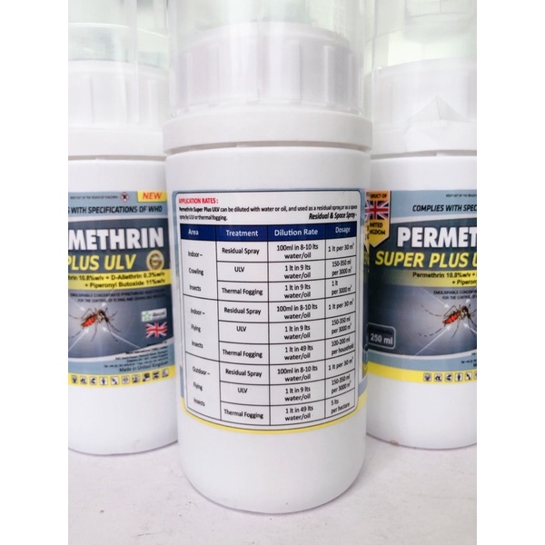 Thuốc diệt muỗi PERMETHRIN SUPER PLUS ULV - thuốc diệt muỗi và diệt côn trùng nhập khẩu trực tiếp từ Anh Quốc (200ml)