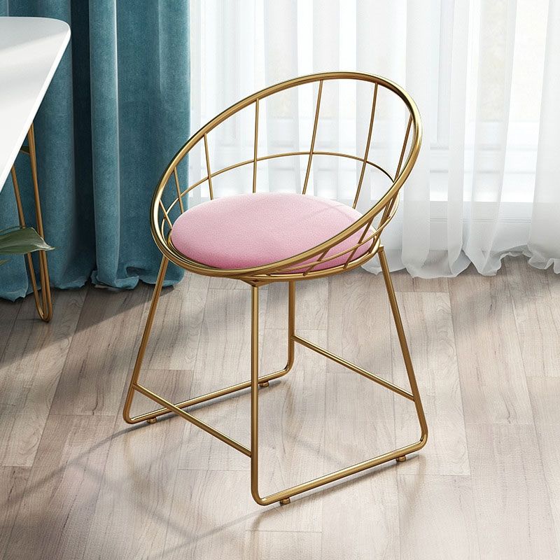 Ghế trang điểm net màu đỏ cô gái tựa lưng nhà làm móng tay sắt mỹ thuật Ghế loli phòng ngủ ghế đẩu