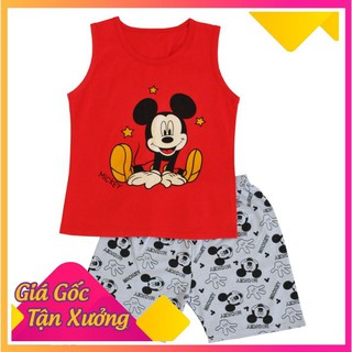 💕 hàng cao cấp💕 bộ quần áo cotton trẻ em sát nách - bộ quần áo sát nách bé trai 1 đến 6 tuổi in hình ngộ nghĩnh