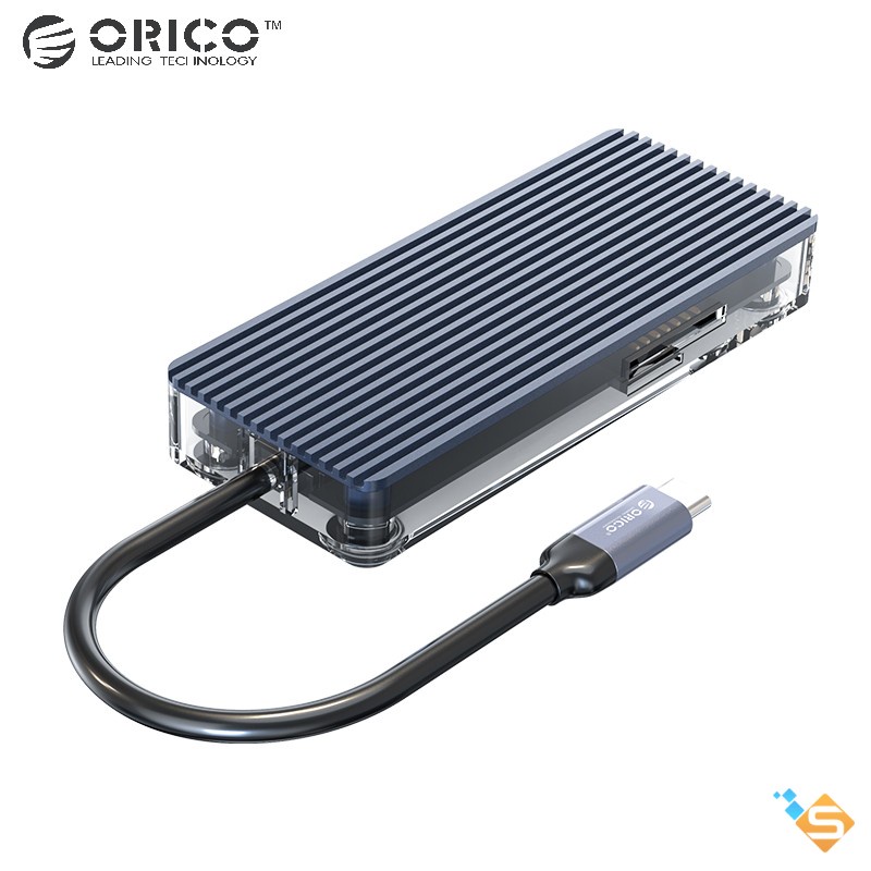 Bộ Chia HUB Type-C ORICO 6 in 1 USB 3.0 * 3 + HDMI + PD100W + TF/SD hoặc RJ45 Cho MacBook, iPad, Laptop - Bảo Hành 1 Năm