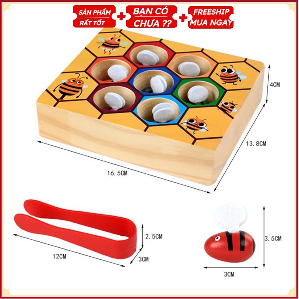Đồ Chơi Cao Cấp Bắt Ong Vào Chuồng Đúng Màu Cho Bé BMBE1044