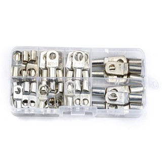 60pcs SC Tinned Copper Lug Ring Wire Connectors Bare Cable Terminal with Plastic Box