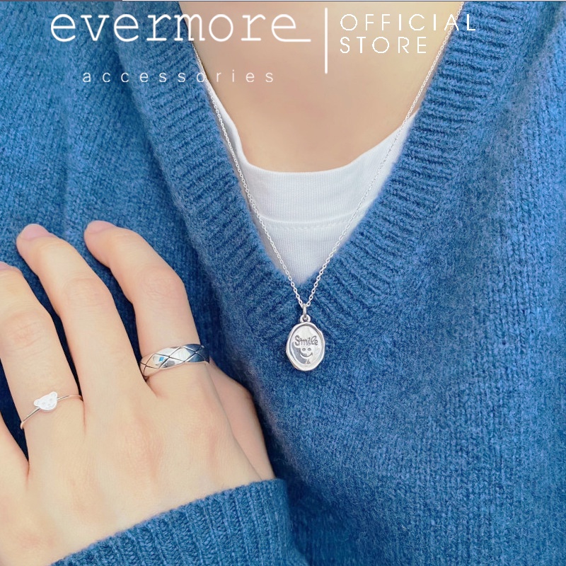 Dây chuyền bạc EVERMORE, vòng cổ bạc 925 Smile - phong cách thanh lịch, minimalism - D051