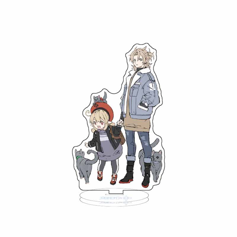 Mô Hình Nhân Vật Zhongli Xiao Hutao Keqing Bằng Acrylic Hai Mặt 16cm