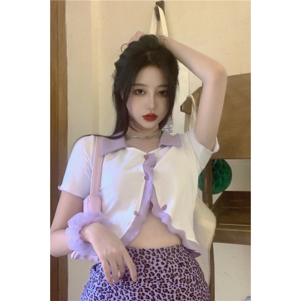 áo thun nữ mỏng phong cách sexy hở rốn 2021