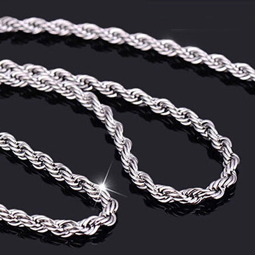 Dây chuyền bằng bạc dạng xoắn phong cách unisex đơn giản cá tính