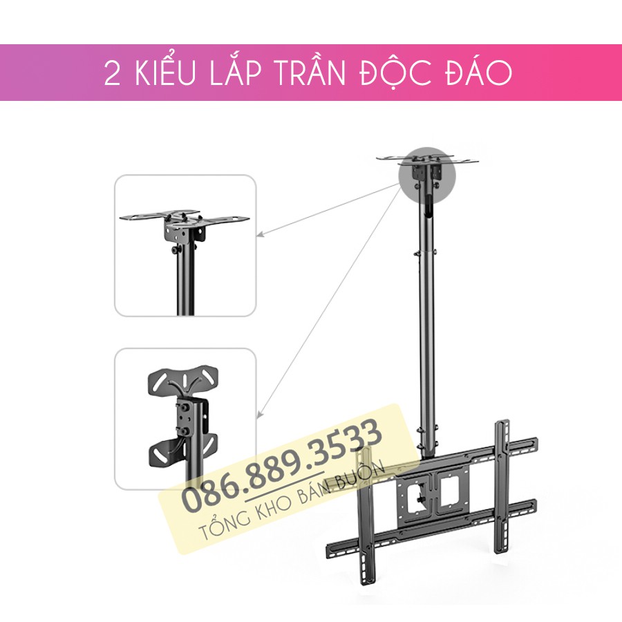 Giá Treo Tivi Thả Trần NB T560 32 - 40 - 43 - 50 - 60 - 65 Inch - Lắp Đặt Mọi Địa Hình