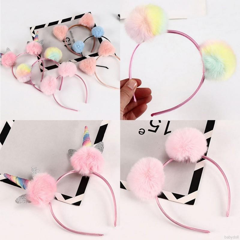 Korean Genuine Headwear Children's Plush Cat Ear Temperament Sweet Head Band Buckle