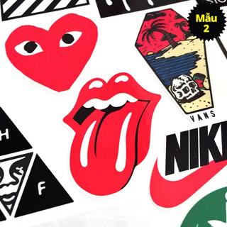 Combo Sticker Hình Dán Hoa Cúc, Hypebeast, Babe, Ape