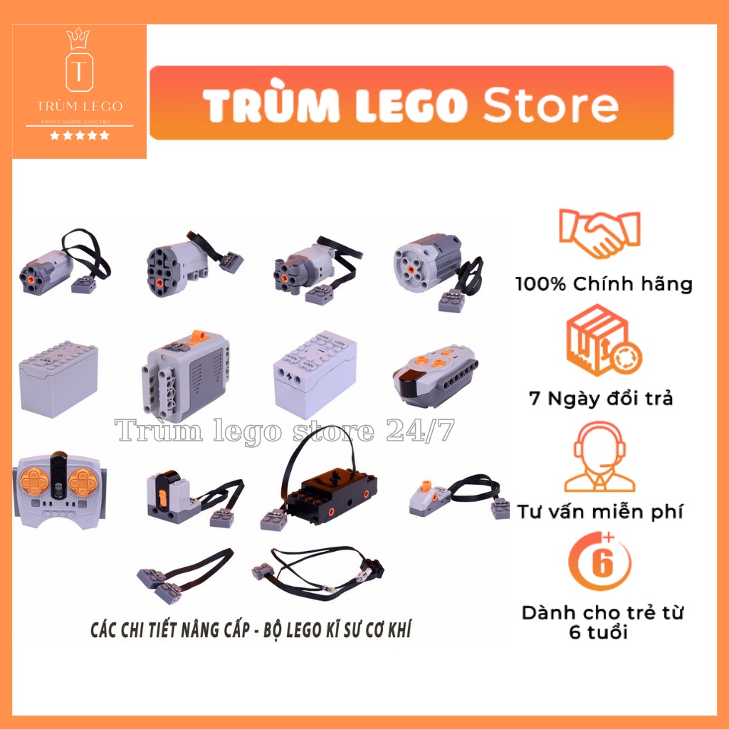 HỘP PIN ĐỘNG CƠ ĐIỀU KHIỂN TỪ XA PHỤ KIỆN LEGO TƯƠNG THÍCH LEGO KỸ SƯ CƠ KHÍ 9686 LEGO TECHNIC CHÍNH HÃNG