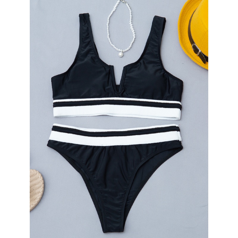 Bộ Bikini Màu Đen Cổ Chữ V Có Đệm Mút Lm97 | BigBuy360 - bigbuy360.vn