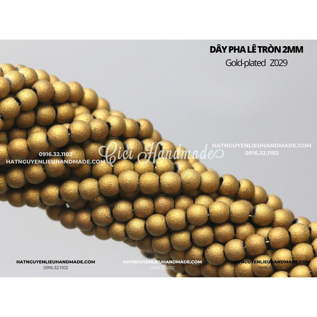 Dây Pha lê tròn màu kim loại mờ 2mm Cici Handmade chuyên hạt đá hạt pha lê hạt cườm hạt trang sức tự làm nguyên liệu DIY