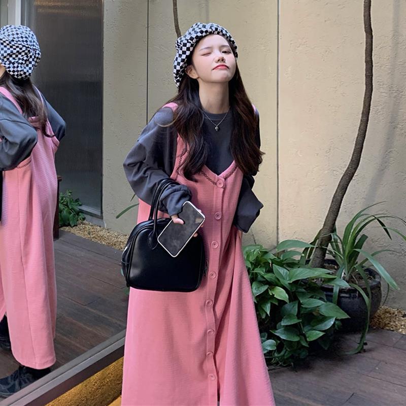 Set đầm dệt kim thiết kế mới thời trang mùa thu theo phong cách hàn quốc cho nữ