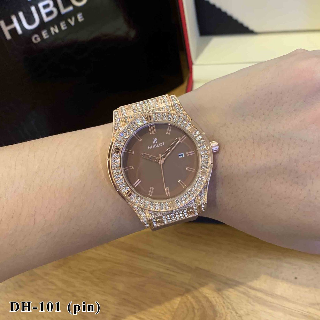 Đồng hồ nam nữ hublot dây cao su giá rẻ, Đồng hồ thời trang DH101 - Shop6906