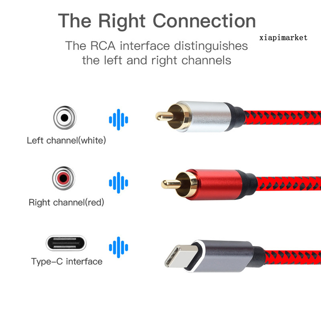 Cáp Chuyển Đổi Từ Cổng Type C Sang 2 Rca