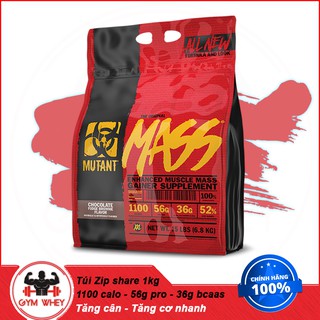 [Túi Zip 1KG] Sữa Dinh Dưỡng Tăng Cân Nhanh Mutant Mass 1Kg - Authentic 100%