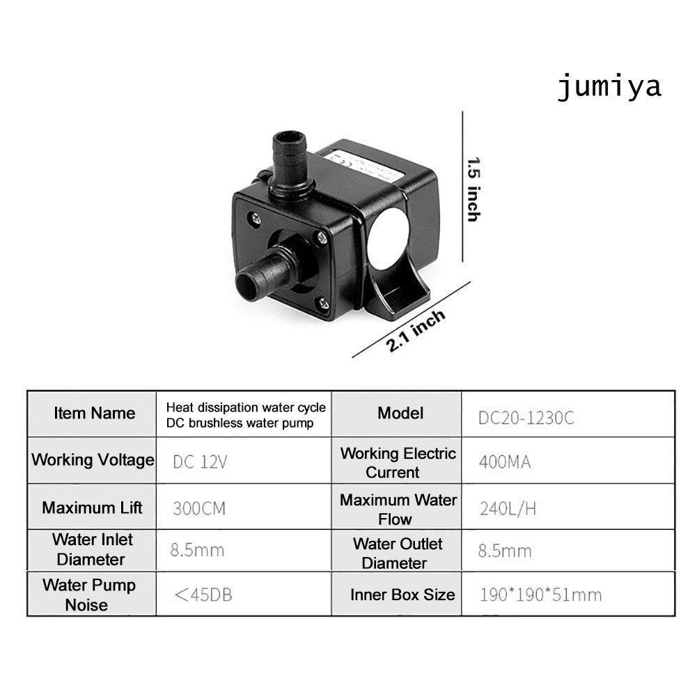 Máy Bơm Chìm Dc 12v 4.2w 240l / H Không Chổi Than Chống Thấm Nước