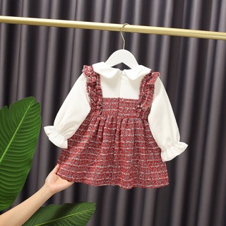 Váy dạ đỏ bé gái