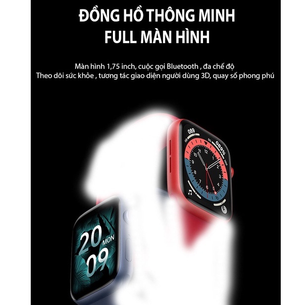 Đồng hồ thông minh Floveme - HW22 Pro, Smart watch Series 6, Nghe Gọi, Đo nhịp tim, Sạc không dây, Chống nước IP67