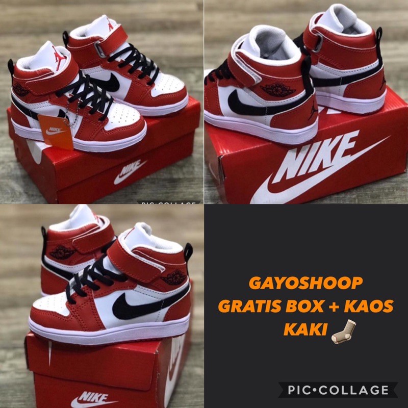 AIR JORDAN Nike Giày Thể Thao Cao Cổ Thời Trang Cho Bé Trai Lớp 1 2 3 4 5 6 7 8