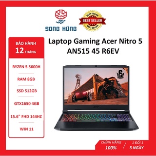 Laptop gaming acer Nitro 5 AN515-45-R6EV R5-5600H 8GB 512GB GeForce GTX 1650 4GB 15.6 FHD 144Hz W thumbnail