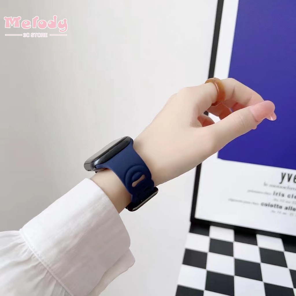 Dây Đeo Silicone Mềm Cho Đồng Hồ Thông Minh Apple Watch Series 7/6/SE/5/4 iwatch 45/44/42/41/40/38mm
