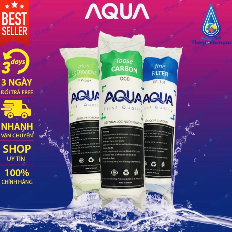 Bộ 3 Lõi Lọc Nước AQUA (lõi 1 - 2 - 3)