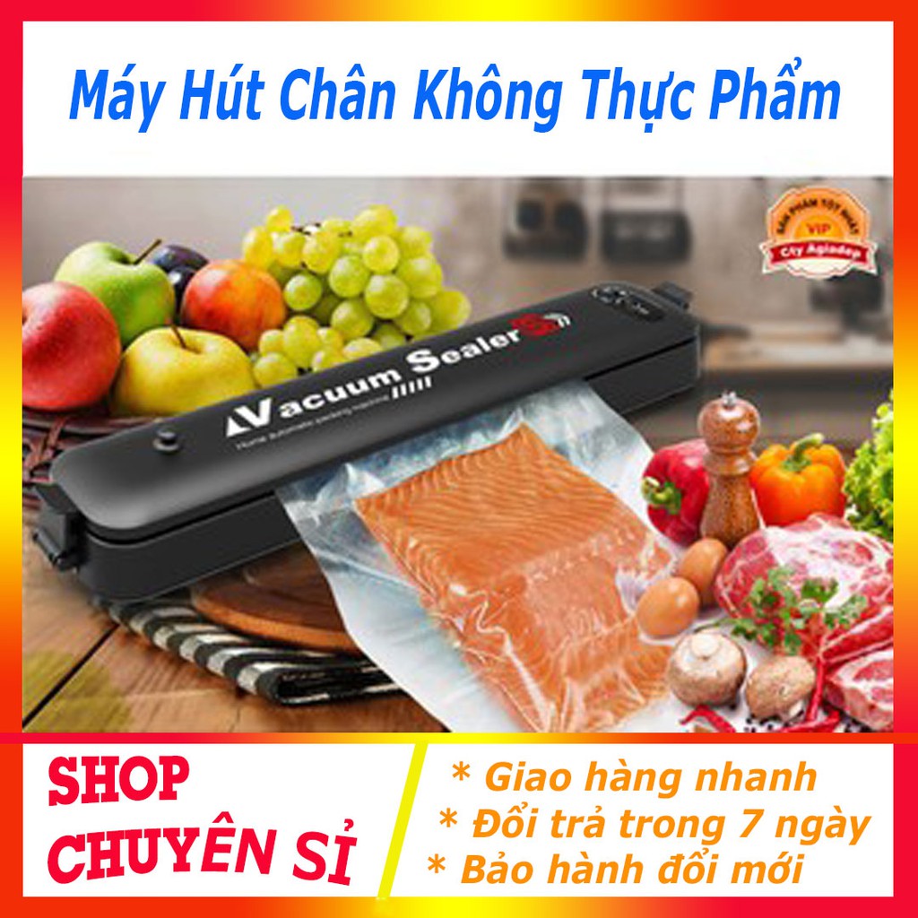 Máy hút chân không thực phẩm Vacuum Sealer dùng cho gia đình- Tặng 10 túi hút chân không rộng 20cm dài 25cm