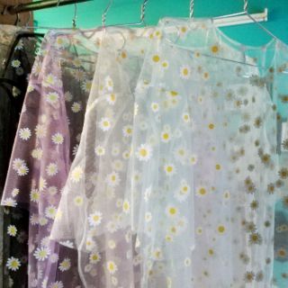 Áo lưới tutu oganza hoa cúc ( daisyoga top)