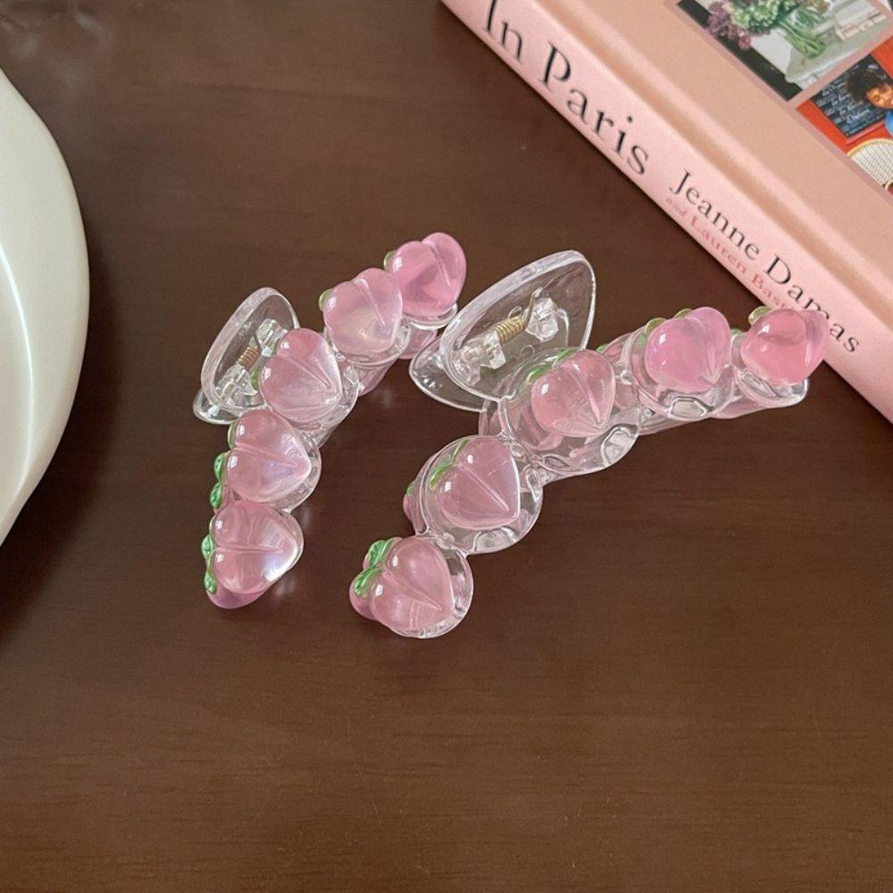 Kẹp Tóc Càng Cua Hình Trái Đào/Cá Mập Dễ Thương Phong Cách Hàn Quốc Thời Trang Xuân Hè Cho Nữ