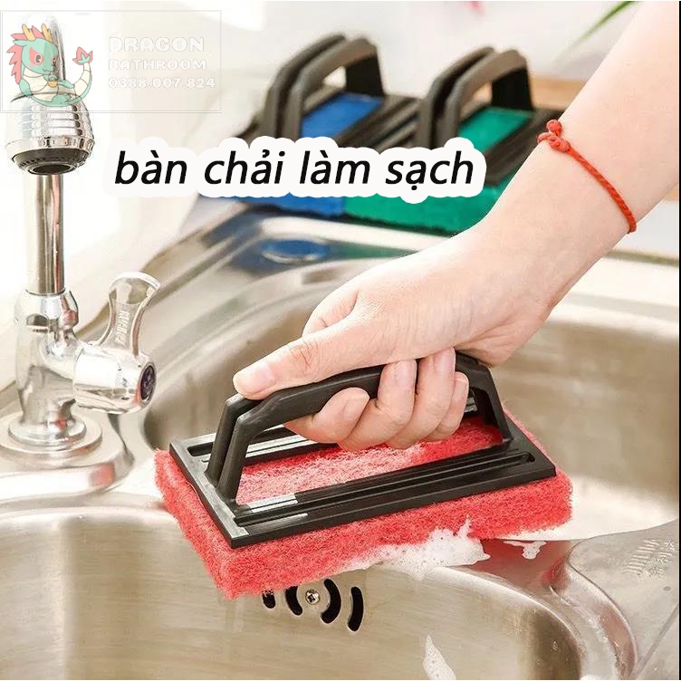 【SIÊU RẺ]】Cọ Bếp, Cọ Bồn Rửa Có Tay Cầm Bọt Biển-LO-170