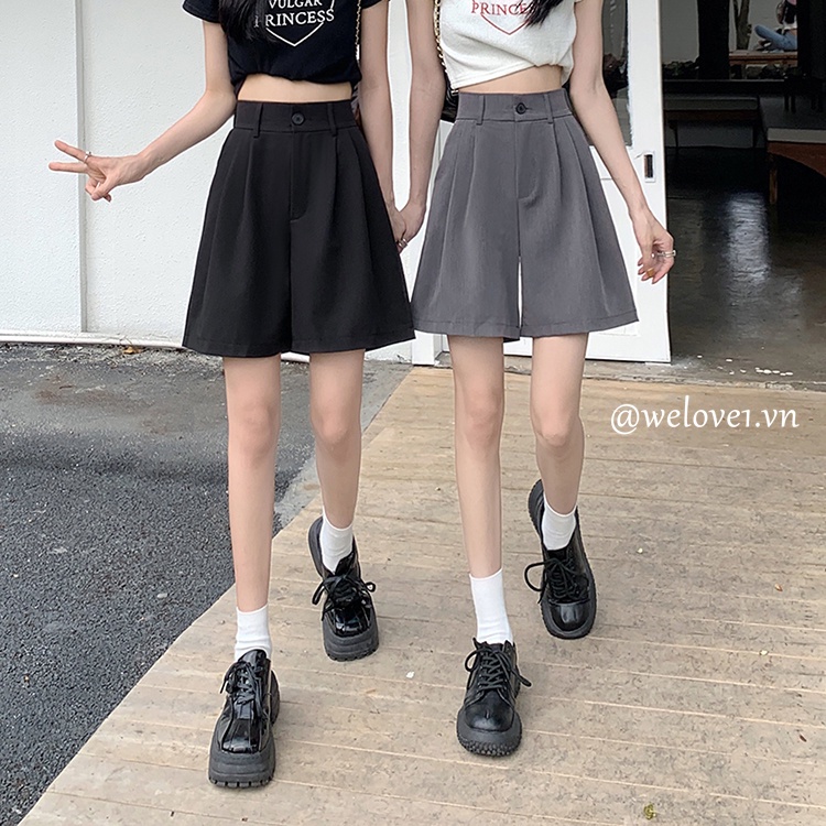 Quần Short Nữ Lưng Cao Ống Rộng Thời Trang Hàn Quốc
