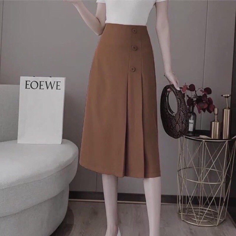Chân váy cúc xếp ly