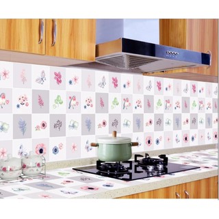 Cuộn 5m giấy dán bếp khổ 60cm - hình hoa ecc014