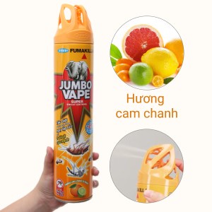 Bình xịt muỗi hương cam chanh dạng chai 600mll