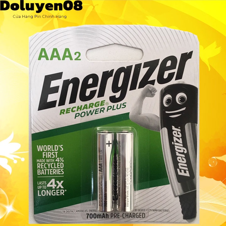 Pin sạc AAA 1.2v Energizer NH12URP2 AAA700mAh _Vỉ 2 viên