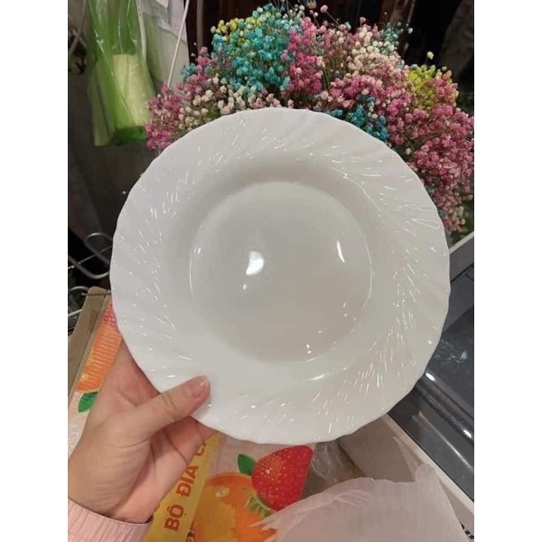 Combo 2 đĩa Ngọc trắng tinh size 23cm