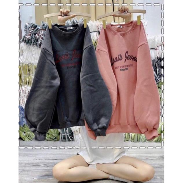 Áo Nỉ Cổ Tròn Thêu Chữ Form Rộng Thoải Mái❤️ Áo Sweast Nhiều Mầu Unisex(Hàng Sẵn)