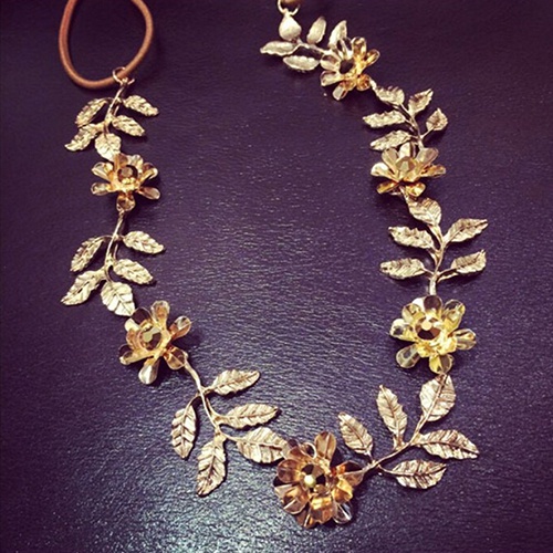 Băng Đô Cài Tóc Co Giãn Hình Hoa Lá Phong Cách Baroque Thanh Lịch Cho Nữ