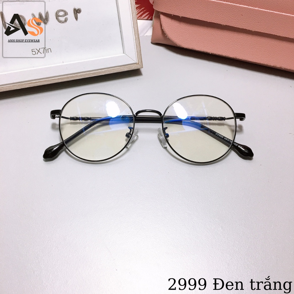 Gọng kính cận tròn chất liệu kim loại nhỏ xinh nhận hỗ trợ cắt mắt cận viễn loạn 2999A