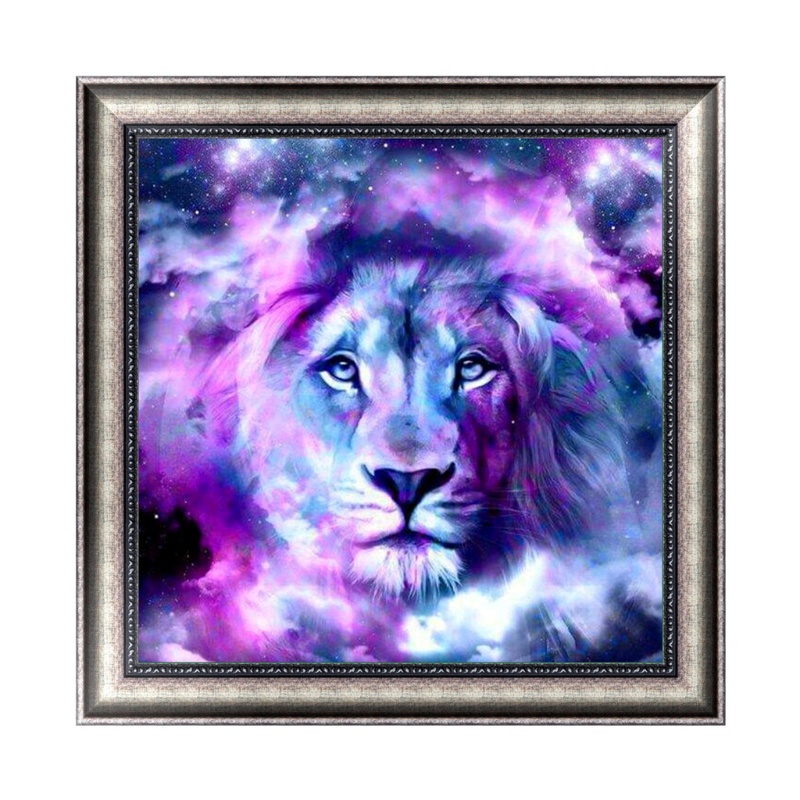 Bộ Tranh Đính Đá 5D Tự Làm Hình Sư Tử Trang Trí Nhà Cửa