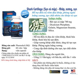 Sụn Cá Mập Shark Cartilage Pharmekal