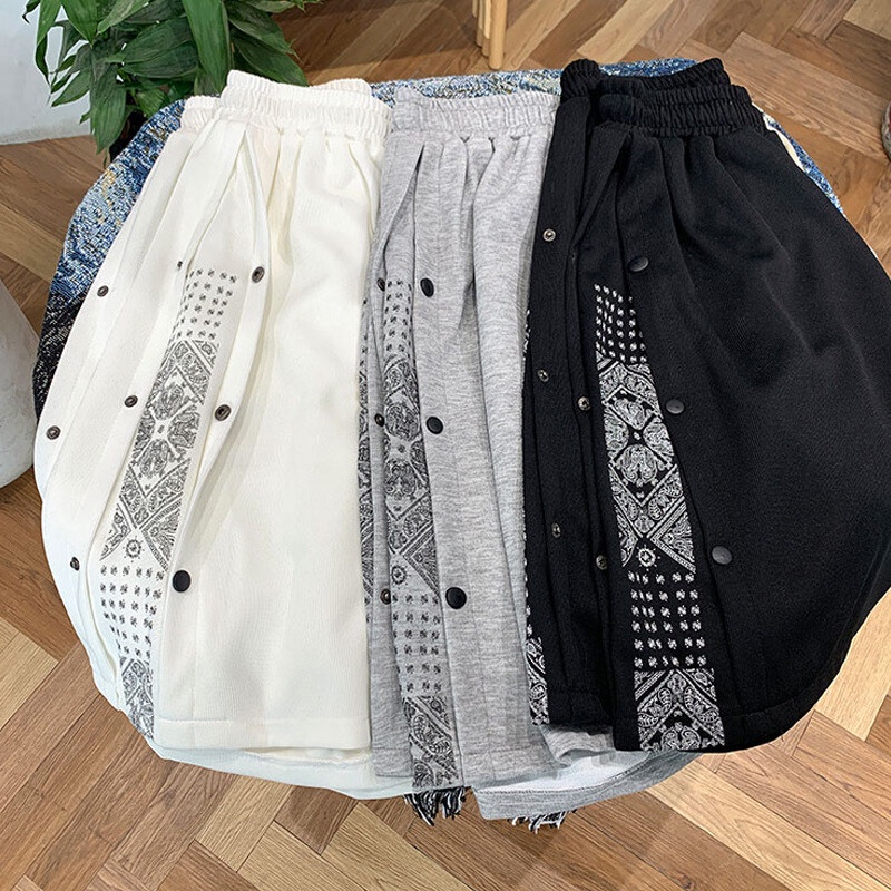 Quần short AOKANG thể thao chơi bóng rổ chất liệu cotton dáng rộng cài nút thời trang cho nam