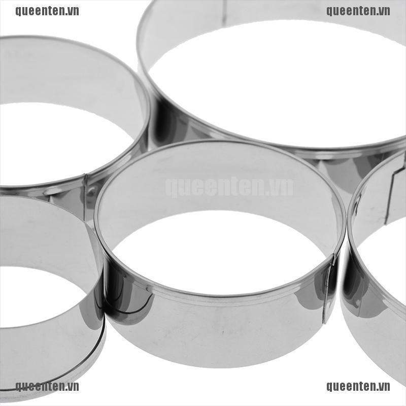 5 Set Round Circle Stainless Steel Cookie Cutter Biscuit DIY Baking Pastry Mold QUVN