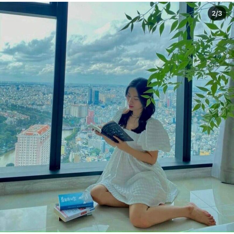 Đầm xốp bbd nơ lưng