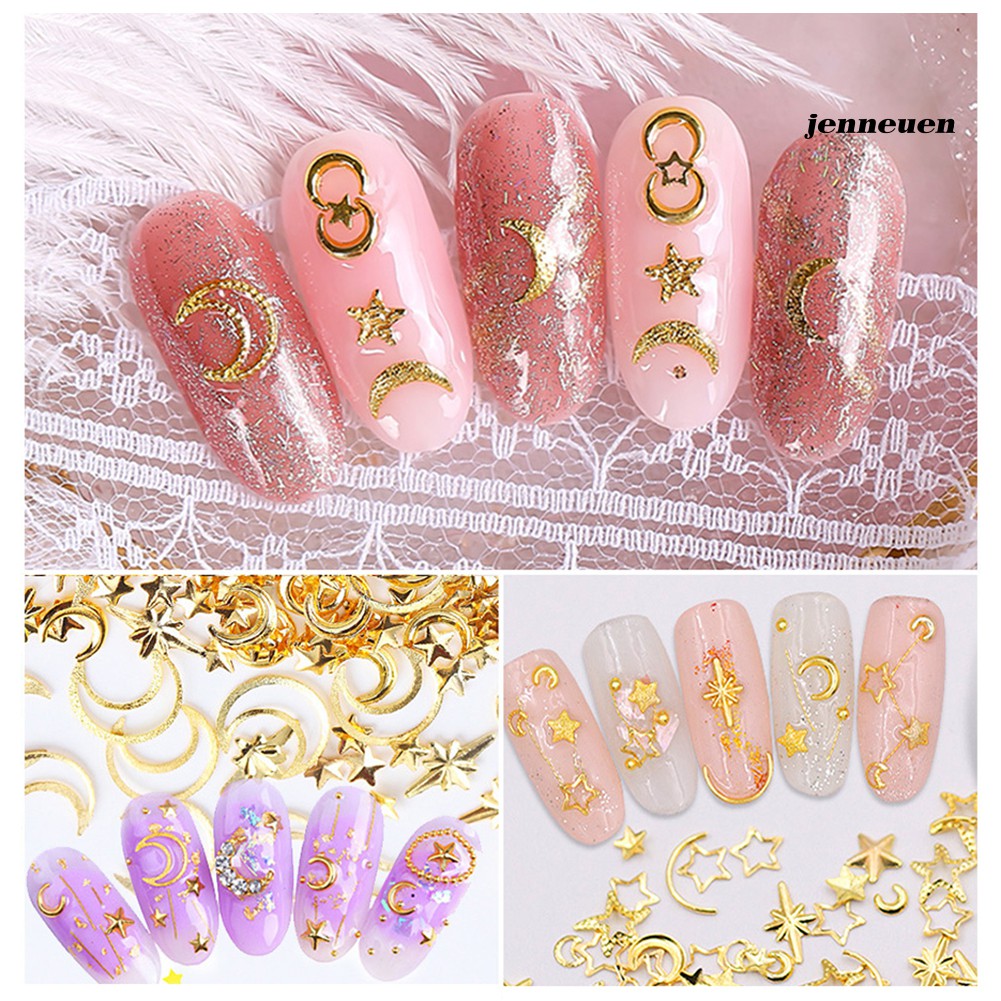 Phụ kiện trang trí móng tay hình mặt trăng/ ngôi sao 3D