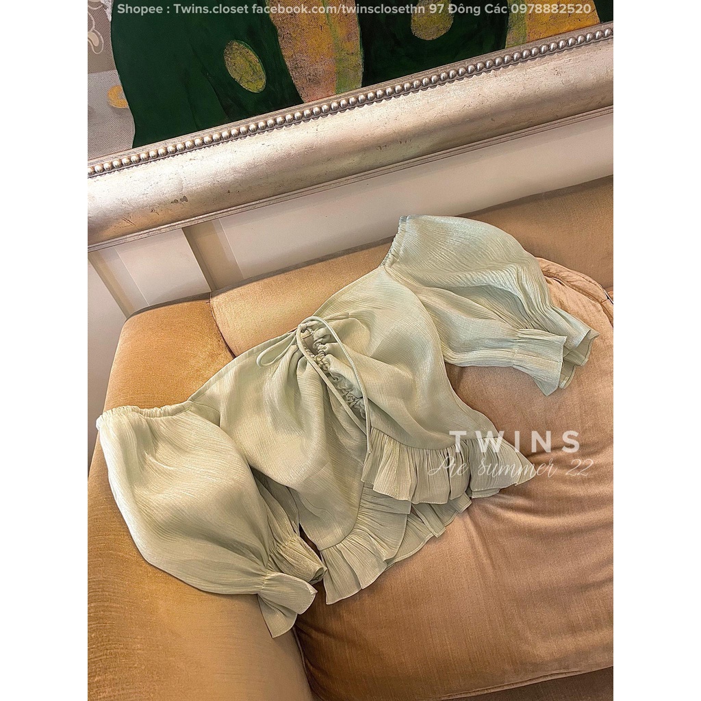 Áo trễ vai(Mia top chất liệu tơ nhũ ngọc trai cao cấp)